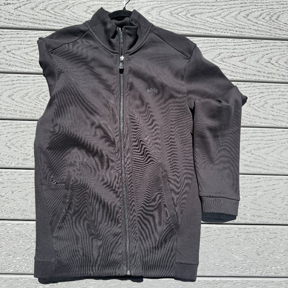 Hugo Boss Zip-Up Sweatshirt with Logo Print